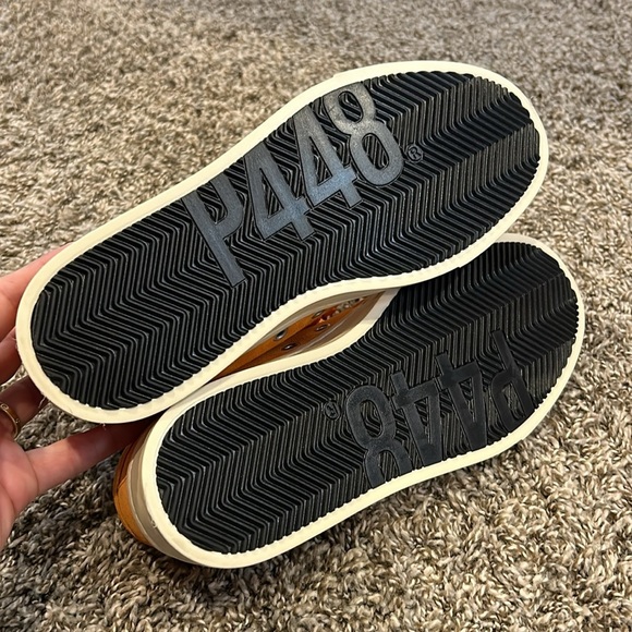 P448 Jack Trainers Low Top Sneakers Italian Leather Suede Italy in Orange - Picture 9 of 11